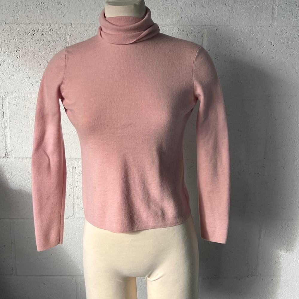 Brooks Brothers Womens‎ Turtleneck Extra Fine Italian Merino Wool Pink Size L